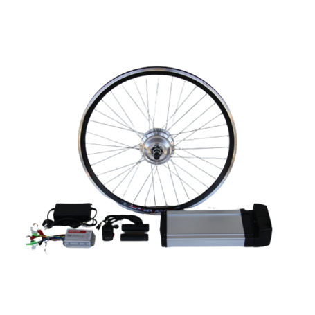 Полный электронабор с усиленным мотор-колесом 36v350w в ободе 16' - 28' и литий ионной АКБ 36v12.5Ah(L3) на багажник