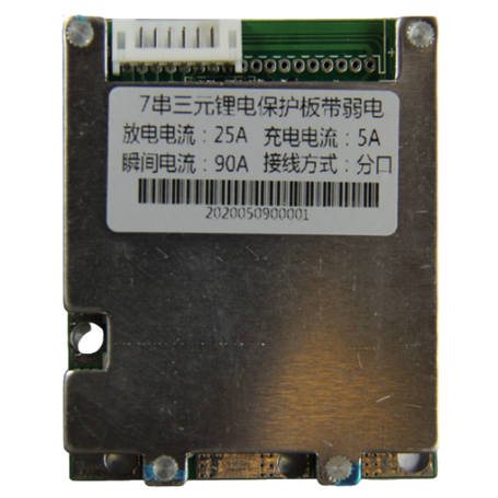 BMS 7S для литий ионных аккумуляторных батарей на 24v c током до заряда 5А, разряда 25А/90А